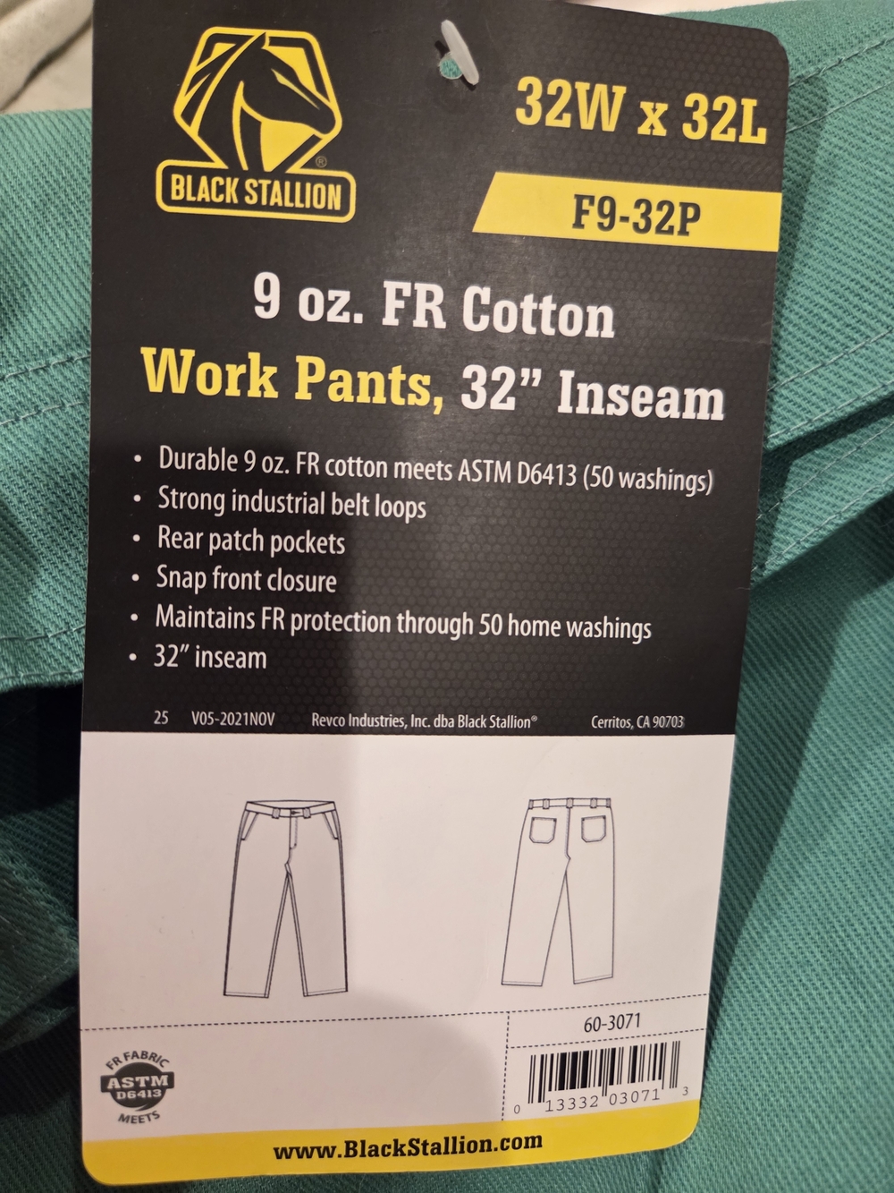 Men's FR Work Pants - Teal Green